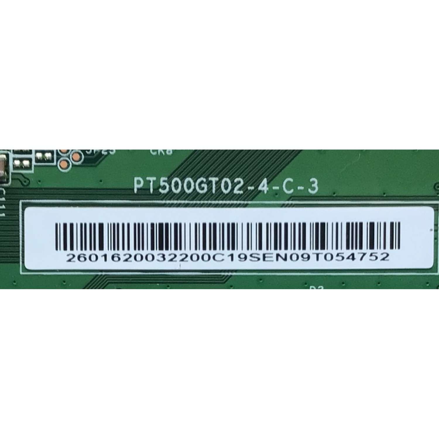 T-CON PARA TV TOSHIBA / NUMERO DE PARTE 260162003220 / PT500GT02-4-C-3 / L420551A_19 / 2601620032200C19SEN09T054752 / PANEL K500WDCRA-KA350A5 / MODELO 50LF621U21 - Imagen 2
